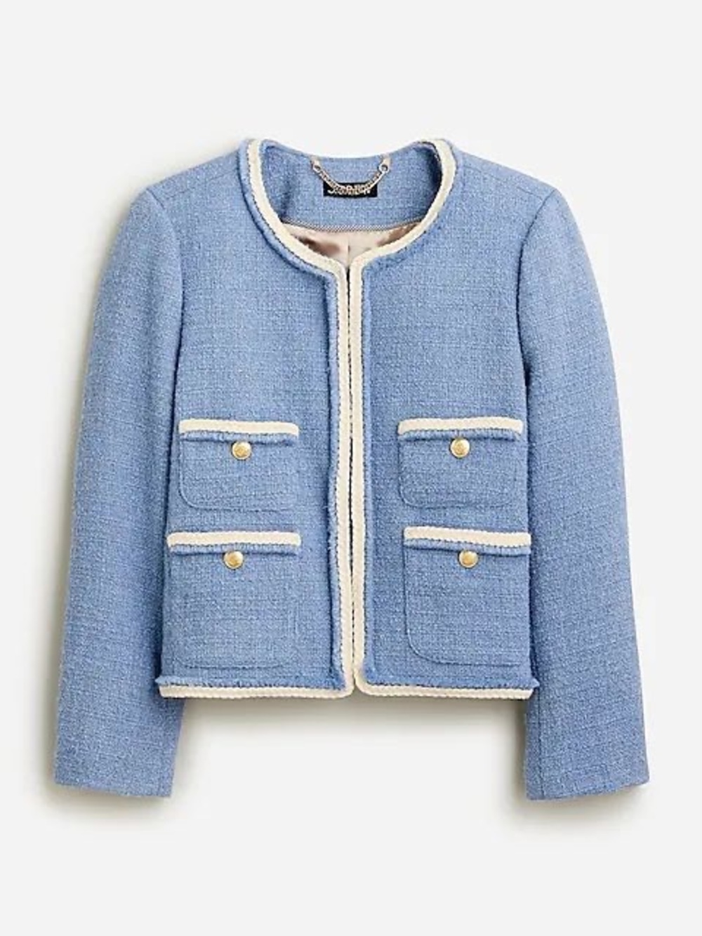 NWT J. Crew tweed Frances blue jacket xl 14 16 18